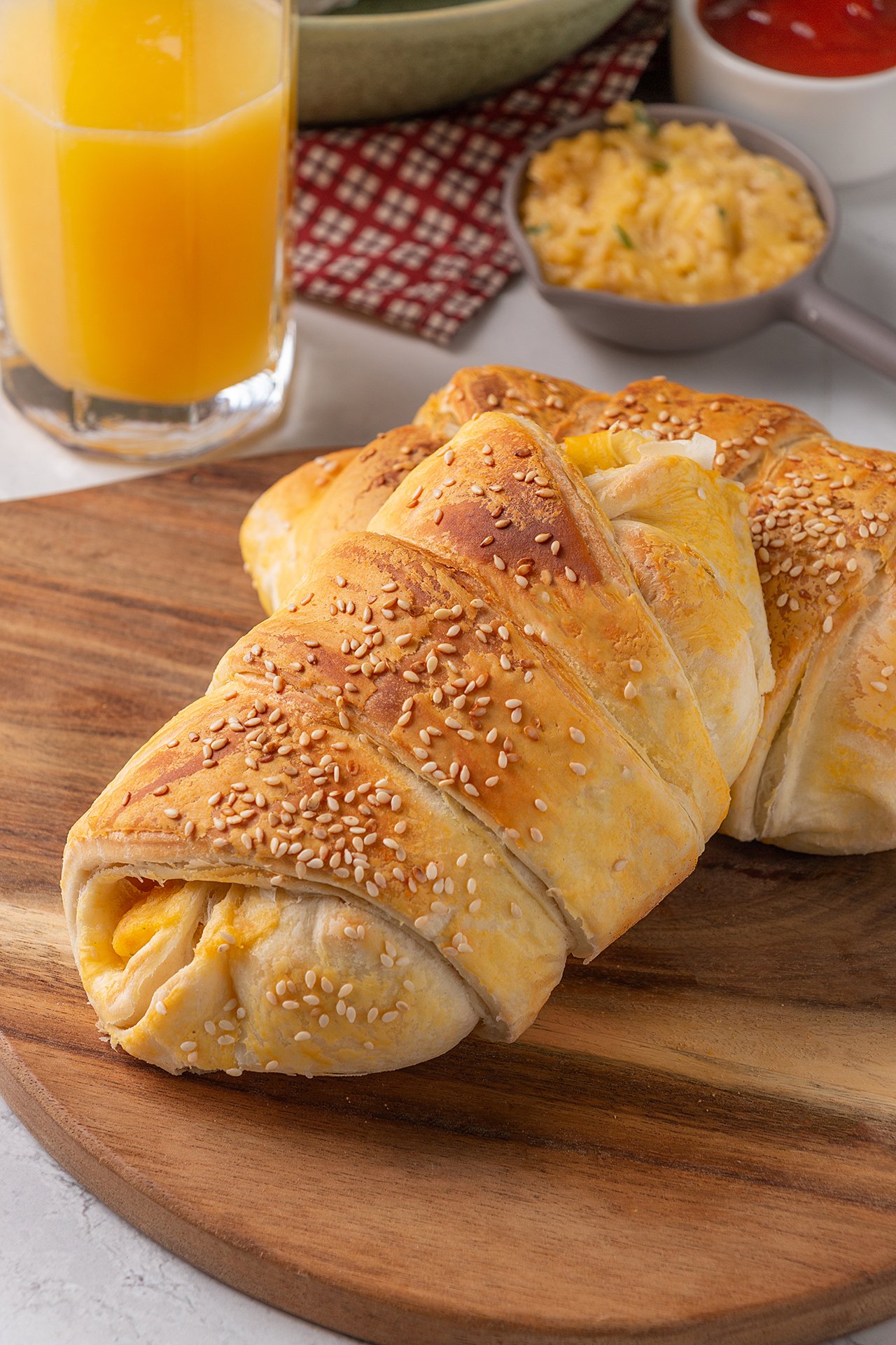 Croissant de frango com requeijão congelado